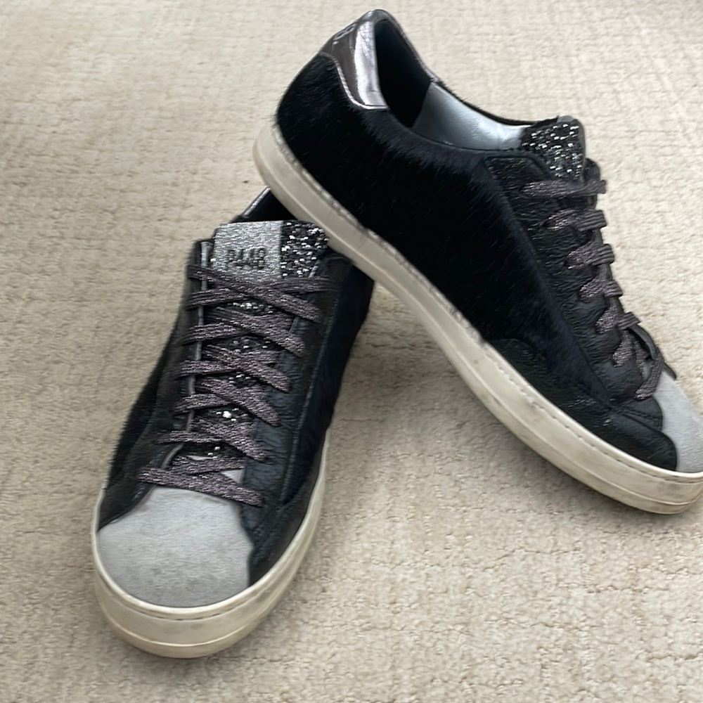 P448 calf hair glitter black sneakers size 42
